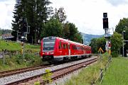 2024-08-02-057 Oberstaufen Urlaub im Allgäu. Leider fuhren in der Zeit keine IC mit 218 nach Oberstdorf, nur 612 und 633 sind unterwegs.