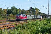 2024-10-06-010 Dortmund Somborn V200 033 der Hammer Eisenbahnfreunde auf der Bergischen Runde nach Langenfeld.