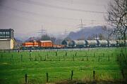 1988-55-012 Arnsberg Hüsten D 66 mit Güterwagen auf dem Weg nach Hüsten.