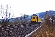 1990-78-086 Arnsberg Glösingen Tunnelmesswagen 712 001 ist im Sauerland unterwegs