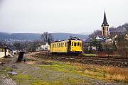1990-78-092 Arnsberg Oeventrop Tunnelmesswagen 712 001 ist im Sauerland unterwegs