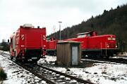 2001-013631 Brilon Wald Die Feuerwehr Brilon hat ein HLF 20/16 Schiene bekommen und übt damit am Elleringhauser Tunnel und im Bahnhof Brilon-Wald