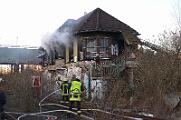 2011-114796 Dortmund Hafen Brand in einem ehemaligen Stellwerk am alten Dortmunder Rangierbahnhof.
