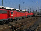 2018-02-28-009 Dortmund Hbf Pbz mit verschiedenen Loks, die ins Stillstandsmanagement gebracht werden. V.l.n.r. 111 128, 120 145, 120 141, 120 126