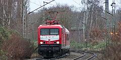 2022-02-20-009 Herne Süd 112 024 mit Ersatzzug auf der Glückauf-Bahn