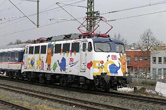 2025-02-11-003 Dortmund Hafen 110 469 mit TRI-Ersatzzug als RE 11