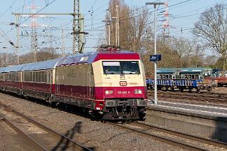 2025-03-08-003 Dortmund Mengede 101 001 mit AKE-Sonderzug nach Hameln.