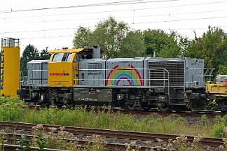 2025-09-08-006 Dortmund Somborn Die Bauarbeiten an der Strecke Dortmund-Bochum beginnen, 277 404 wartet mit einem Bauzug,