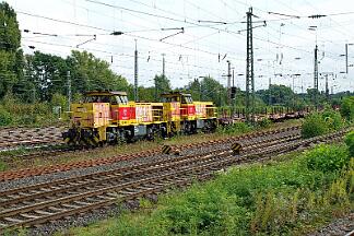 2025-09-10-007 Bochum-Langendreer 275 835 (vorne) und 275 845 (hinten mit leerem Hohenlimburger nach Duisburg.