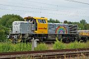 277 404 - 2025-09-08-003 Dortmund Somborn Die Bauarbeiten an der Strecke Dortmund-Bochum beginnen, 277 404 wartet mit einem Bauzug,