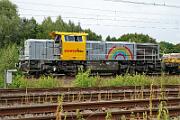 277 404 - 2025-09-08-004 Dortmund Somborn Die Bauarbeiten an der Strecke Dortmund-Bochum beginnen, 277 404 wartet mit einem Bauzug,