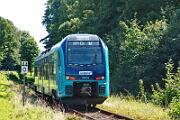 526 050 - 2025-08-17-021 Rieseby Schleibrücke 526 050 fährt zurück nach Kiel.
